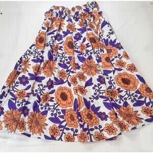 Laddi African Skirt with Ties One Size Fits all Purple and Orange